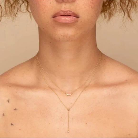 14K Vermeil Mejuri Lariat Slider Necklace - Picture 2 of 4